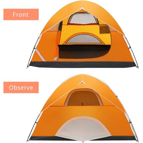  MOON LENCE Camping Tent 2/4/6 Person Family Tent Double Layer Outdoor Tent Waterproof Windproof Anti-UV …