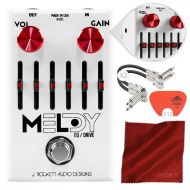 J. Rockett Audio Designs Melody Overdrive EQ Pedal Bundled with Guitar Picks, Cables, and Microfiber Cloth