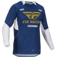 Fly Racing 2022 Adult Evolution DST Jersey (Navy/White/Gold, Large)