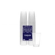 ELITE SELECTION Clear Disposable Plastic Cups Disposable 8 Oz. Pack Of (50) Fancy Hard Plastic Cups - Party...