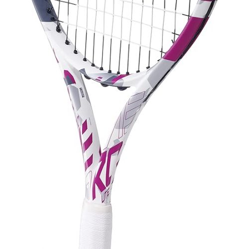 바볼랏 Babolat Evo Aero Lite Tennis Racquet (Pink) Strung with White Babolat Syn Gut at Mid-Range Tension