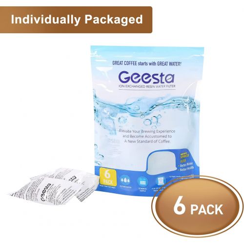  Geesta Premium 6-pack Water Filters For Replacement Breville BWF100 with Ion Exchange Resin inside