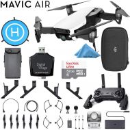 DJI Mavic Air Quadcopter Arctic White Bundle with Sandisk Ultra 32GB Card, Foldable Landing Pad, Lens Hood, Height Extender & More!