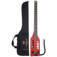 Traveler Guitar Ultra-Light Vintage Red Acoustic Electric Guitar | Portable Electric Acoustic Guitar with Removable Lap Rest | Full 24 3/4