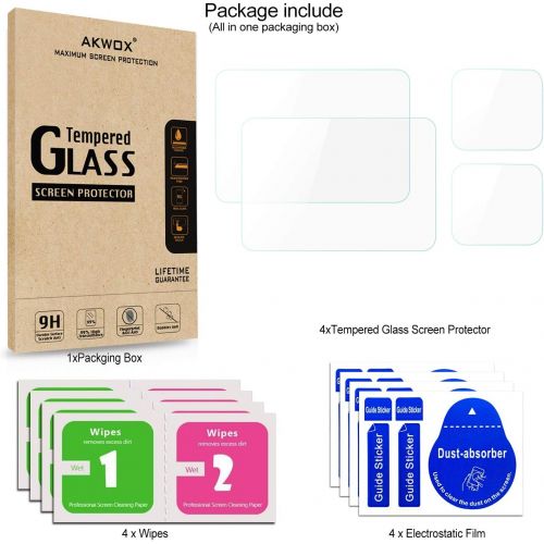  [4 Pack] Akwox Screen Protector for GoPro Hero 7 White/GoPro Hero 7 Silver, Upgraded Tempered Glass Screen Protector Film+Tempered Glass Lens Film Accessories for Go Pro Hero7 Whit