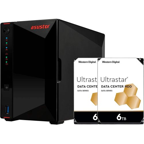  Asustor NAS AS5202T + 12TB WD Ultrastar HDD (Two 6TB HDD Included)