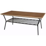 Uniquewise QI003336 Wood and Metal Storage Shelf, Coffee Table for Living Room