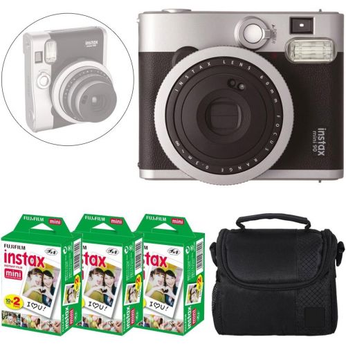 후지필름 Fujifilm INSTAX Mini 90 Neo Classic Instant Camera (Black) + Fujifilm Instax Mini Instant Film (60 Exposures) + Camera Case ? Deluxe Accessory Bundle