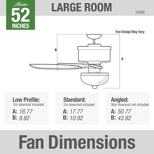  [아마존베스트]Hunter Builder Deluxe Indoor Ceiling Fan with LED Light and Pull Chain Control, 52, Brushed Nickel