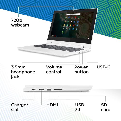 레노버 Lenovo Chromebook Flex 3 11 Laptop, 11.6-Inch HD IPS Display, MediaTek MT8173C, 4GB RAM, 64GB Storage, Chrome OS, Blizzard White