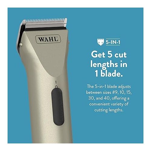  WAHL Professional Animal Arco Pet, Dog, Cat, and Horse Cordless Clipper Kit, Champagne (8786-452)