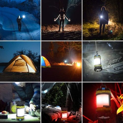  Wsky LED Camping Lantern Rechargeable, T2000 High Lumen Light Flashlight, 6 Modes, High Capacity Power Bank - Best Lantern Flashlight for Camping Outdoor Hurricane Emergency
