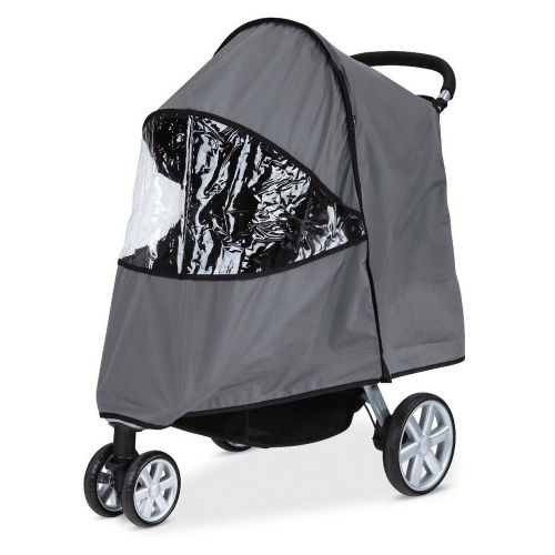  Britax B-Free Stroller Wind and Rain Cover Easy Install + Air Ventilation + Storage Pouch Included Grey