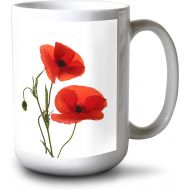 Lantern Press Single Poppy Flower Isolated on White Background Photography A-93741 (100% Cotton Kitchen Towel)