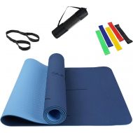 Summer Mae Yoga Mat with Alignment Lines Eco-Friendly Non-Slip Fitness Exercise High Density Hot Yoga Mat with Carrying Strap