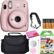 Fujifilm Instax Mini 11 Instant Camera (Blush Pink) (16654774) Deluxe Bundle -Includes- (20) Instax Mini Instant Films + Carrying Case + Batteries + Neck Strap