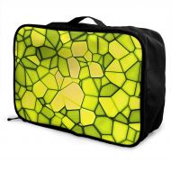 Edward Barnard-bag Squares Triangles Green Travel Lightweight Waterproof Foldable Storage Carry Luggage Large Capacity Portable Luggage Bag Duffel Bag