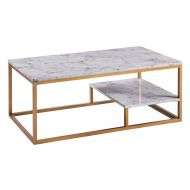 Versanora VNF-00036 Marmo Coffee Table Faux Marble/Brass