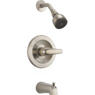 DELTA FAUCET Peerless Classic Single-Function Tub and Shower Trim Kit with Single-Spray Shower Head, Brushed Nickel PTT188753-BN (Valve Not Included)