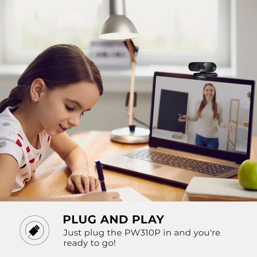  AVerMedia PW310P Webcam - Full 1080p 30fps HD Camera with Autofocus and Dual Stereo Microphones, Work from Home, Remote Learning.