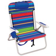 Rio Beach Big Boy Folding 13 Inch High Seat Backpack Beach or Camping Chair - Pop Surf Stripes (Renewed)