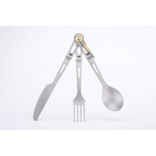  Keith Titanium Ti5310 3-Piece Cutlery Set (Custom Pouch Included)