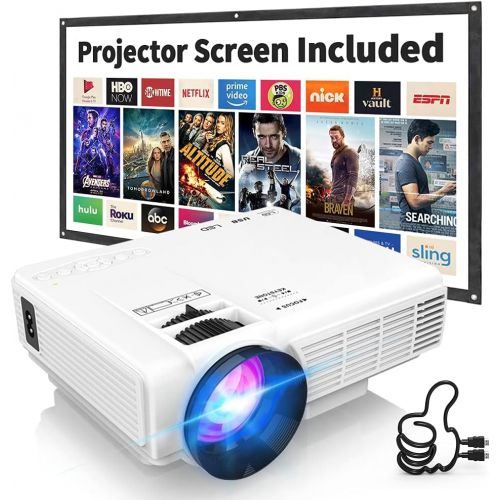  Latest Upgrade 7500Lumens Mini Projector for Outdoor Movies, Full HD 1080P 170 Display Supported, PS4,TV Stick, Smartphone, USB, SD Card Supported