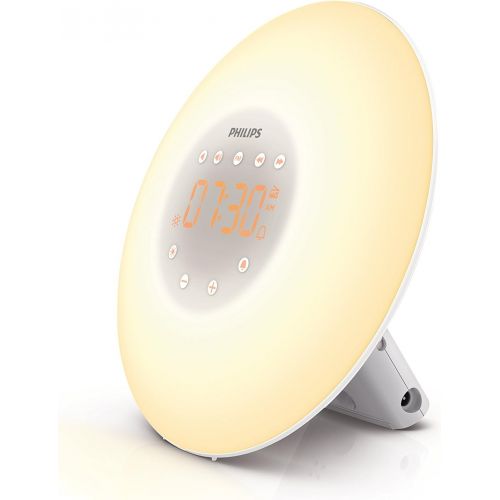  Philips SmartSleep Wake-Up Light Alarm Clock with Sunrise Simulation and Radio, White (HF3505)