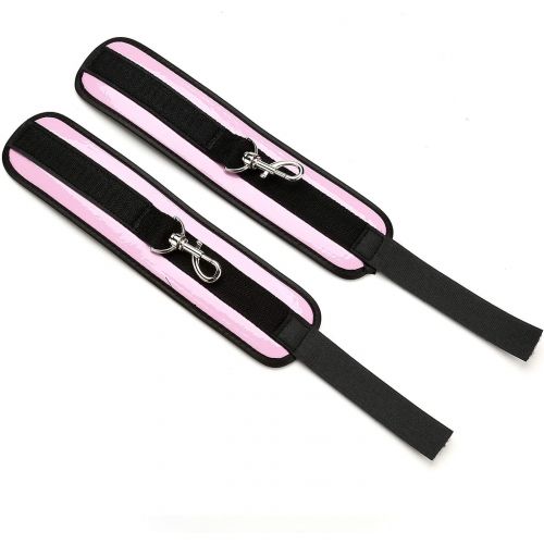  Sovyime Black Adjustable Pilates Spreader Bar Set with 2 Straps Kit Sports Aid Training Yoga Fitness Gear
