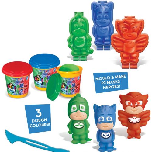  [아마존베스트]Cra-Z-Art PJ Masks Softee Dough 3D Maker Action Figure Mold N Play, Red, Blue, Green