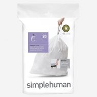 simplehuman Code R Custom Fit Drawstring Trash Bags in Dispenser Packs, 10 Liter / 2.6 Gallon, White ? 20 Liners