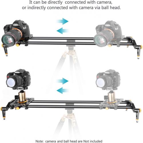 니워 [아마존베스트]Neewer 23.6 inches/60 Centimeters Carbon Fiber Camera Track Slider Video Stabilizer Rail with 6 Bearings for DSLR Camera DV Video Camcorder Film Photography, Load up to 17.5 pounds