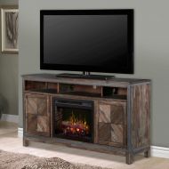 Dimplex DIMPLEX Electric Fireplace, TV Stand, Media Console, Space Heater and Entertainment Center with Natural Log Set in Barley Brown Finish - Wyatt #GDS25LD-1589BY