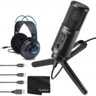Audio-Technica ATR2500XUSB Cardioid Condenser USB Microphone + Professional Studio Reference Headphones