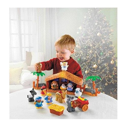피셔프라이스 Fisher-Price Little People Deluxe Christmas Story, Nativity Playset with Light, Music and Figures for Toddlers Ages 1 and Up