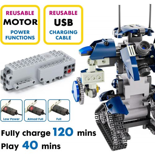  [아마존베스트]GP TOYS STEM Robot Building Kits for Kids- Remote Control Engineering Science Educational Learning Science Building Toys for Boys and Girls