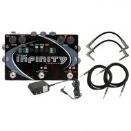 Pigtronix Infinity Looper Dual-stereo Looper Pedal with Analog Limiter and Multiple Looping Modes with ac power adapter 2 Instrument cable and 2 Path cables for guitars