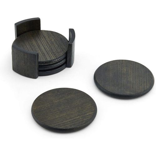 카먼스테인 Kamenstein Gray Washed Galvenized Wood Coaster, set of 5