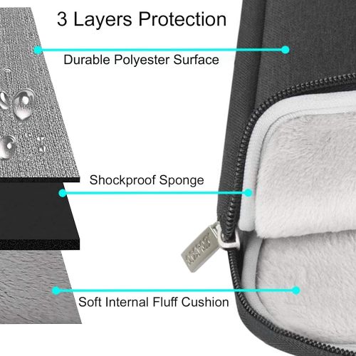 [아마존베스트]MOSISO Laptop Sleeve Bag Compatible with 13-13.3 inch MacBook Pro, MacBook Air, Notebook Computer, Water Repellent Polyester Vertical Protective Case with Pocket, Black