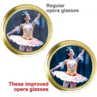 [아마존베스트]HQRP 3 x 25 Opera Glasses Binocular w/Crystal Clear Optic (CCO) Platinum Pearl with Silver Necklace Chain