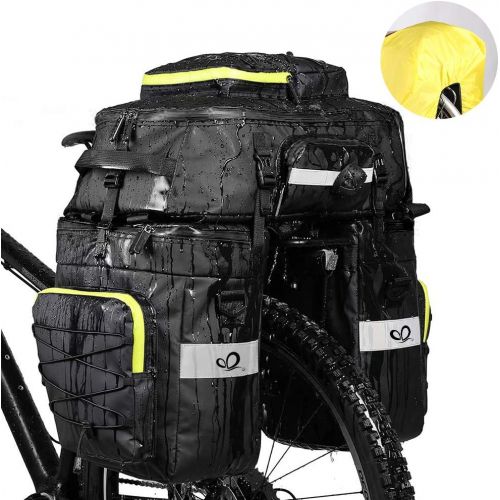  Waterfly Bike Bag Bike Pannier Bag Waterproof Bike Saddle Bag Shoulder Bag with Rain Cover for Riding Cycling (3 in 1)