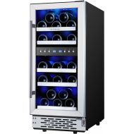 [아마존베스트]Phiestina 15 Inch Dual Zone Wine Cooler Refrigerator - 29 Bottle Built-in or Free-standing Frost Free Compressor Wine Refrigerator for White and Red Wines with Digital Memory Tempe