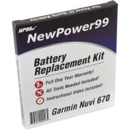 NewPower99 Battery Replacement Kit with Battery, Video Instructions and Tools for Garmin Nuvi 670