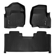 Auto SMARTLINER Floor Mats 2 Row Liner Set Black for 2017-2019 Ford F-250/F-350 Super Duty SuperCab with 1st Row Bucket Seats