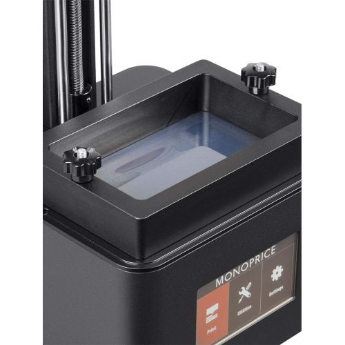  Monoprice Mini Deluxe SLA Resin UV 3D Printer With (120 x 70 x 200 mm) Build Area, Ultra High Resolution, LCD Touch Screen Display + Free 250ml Red Photopolymer Resin