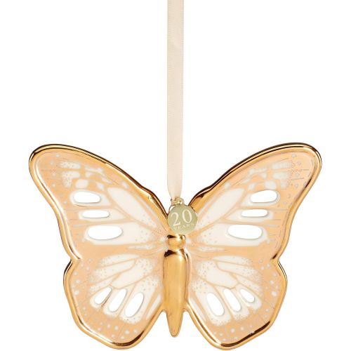 레녹스 Lenox Meadow Gold Butterfly Ornament, 0.60 LB, Multi