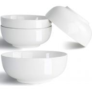 [아마존베스트]Jingdezhen 32 Ounce Soup Bowls, Salad Bowls, Cereal Bowls, Pasta Bowls, Pho Bowls, Chunni Durable Porcelain Off White Bowls Set of 4, 7 Inch
