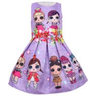 WNQY Girls Surprise Princess Costume Doll Digital Print Party Gown Dress for Doll Surprised