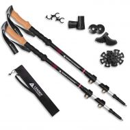 Leader Accessories Adjustable Lightweight Carbon Fiber Hiking/Walking/Trekking Poles with Ergo Cork & Quick Locks (Up to 53) for Exploration, Backpacking, Climbing, Camping