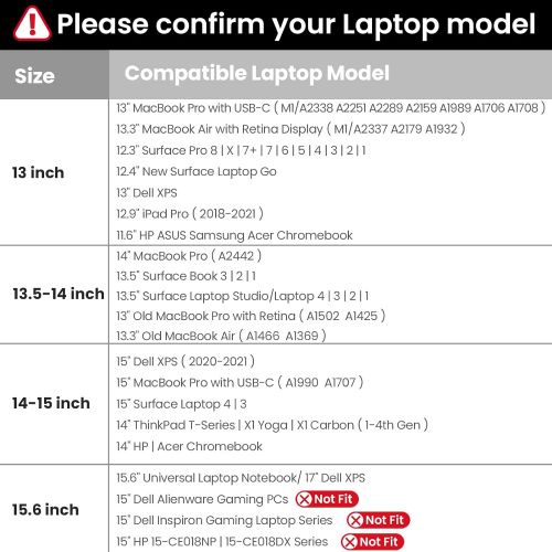  [아마존베스트]tomtoc 360 Protective Laptop Sleeve for 12.3 Surface Pro X/7/6/5/4, 13-inch New MacBook Air Retina A2179 A1932, MacBook Pro w/USB-C A2251 A2289 A2159 A1989, 12.9 iPad Pro 3/4 Gen,